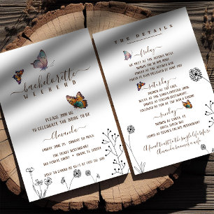 Minimalist bachelorette weekend  invitation