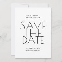 Minimalist Back & White Wedding | Photo & QR Code