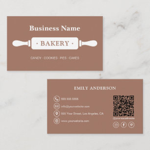 Minimalist Bakery QR Social Media Business Card
