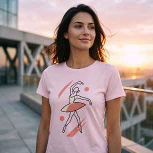 Minimalist Ballerina Line Art Modern Dance Women's T-Shirt