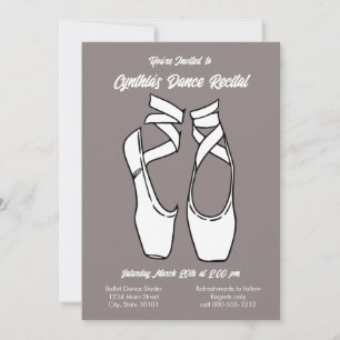 Minimalist Ballet Dance Recital Invitation
