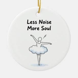 Minimalist Ballet Dancer Soul Quote Art Ceramic Tree Decoration