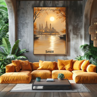 Minimalist Bangkok Skyline – Thai City Art