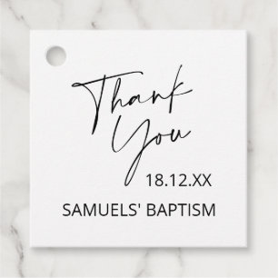Minimalist Baptism Christening Script Thank You    Favour Tags
