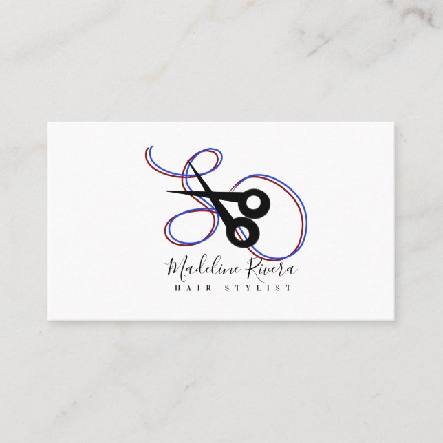 Minimalist Barbar Shop Hair Stylist Salon Business Card (Front)