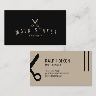 Minimalist Barber Scissors Business Card