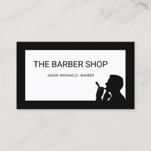 Minimalist Barbershop Plain and Simple Man Shaving Business Card