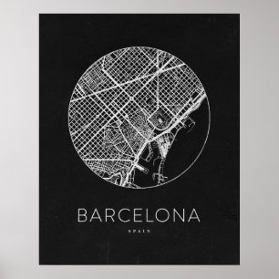Minimalist Barcelona City Map Poster