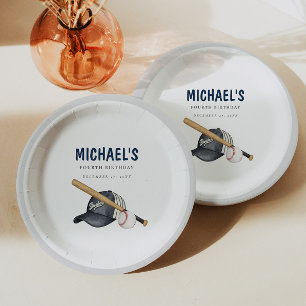 Minimalist Baseball Birthday Paper Plates