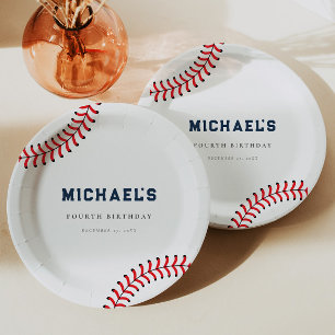 Minimalist Baseball Birthday Paper Plates
