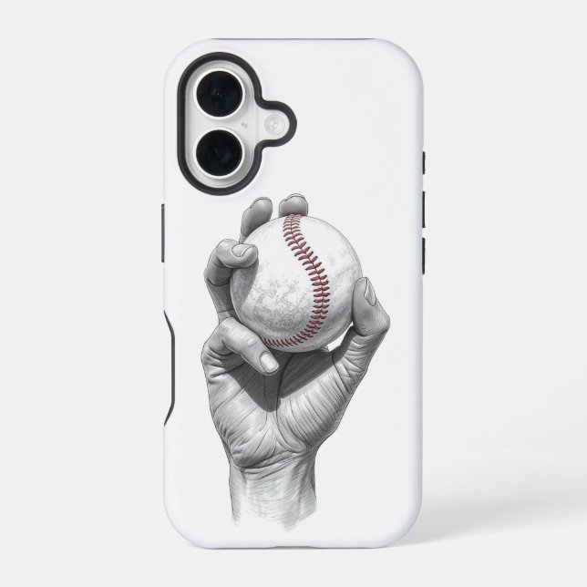 Minimalist Baseball iPhone 16 Case (Back)