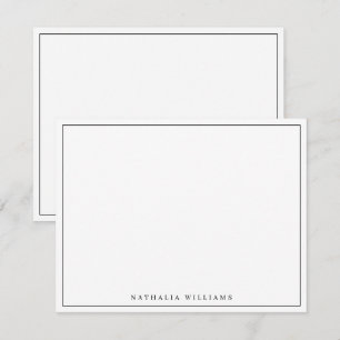 Minimalist Basic Personalise Black Stationery Card