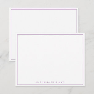 Minimalist Basic Personalise Lavender Stationery Card
