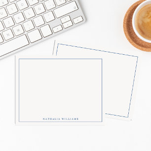 Minimalist Basic Personalise Navy Blue Stationery Card