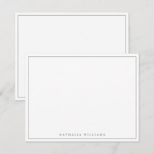 Minimalist Basic Personalised Grey Stationery Card
