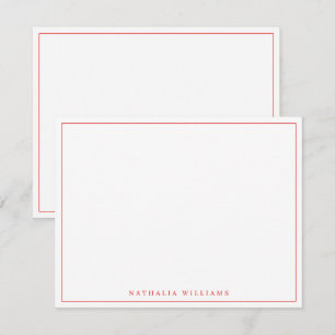 Minimalist Basic Personalised Red Stationery Card