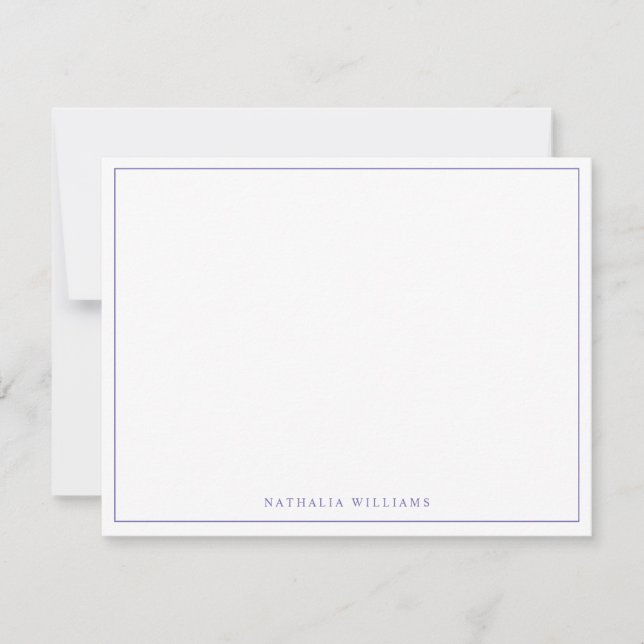 Minimalist Basic Script Very Peri Monogram Card (Front)