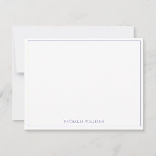 Minimalist Basic Script Very Peri Monogram Card