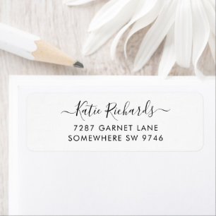 Minimalist Basic White Script Label