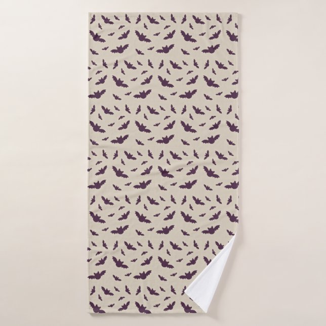 Minimalist Bats Pattern Halloween Blanket Bath Towel (Bath Towel)