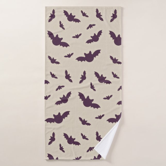 Minimalist Bats Pattern Halloween Blanket Bath Towel Set (Bath Towel)