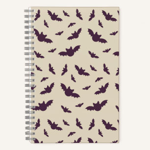 Minimalist Bats Pattern Halloween Blanket Notebook