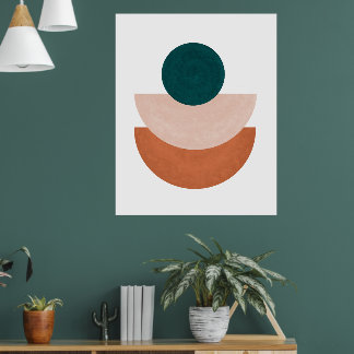 Minimalist Bauhaus Geometric Shapes Wall Art Print