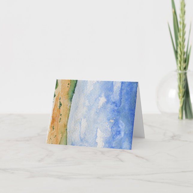 Minimalist Beach2 hand painted greeting card (Front)