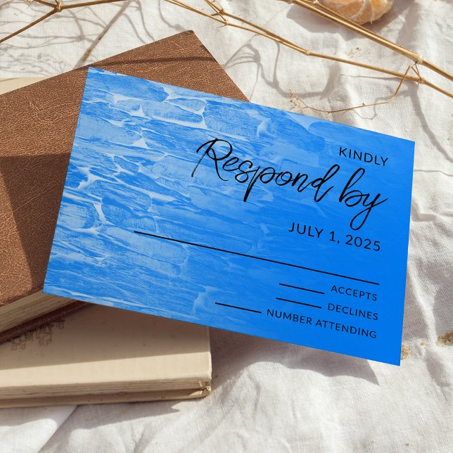 Minimalist Beach Azure Blue RSVP Card (Creator Uploaded)
