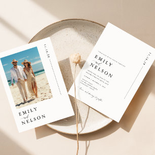 Minimalist Beach Destination Photo Wedding Invitation