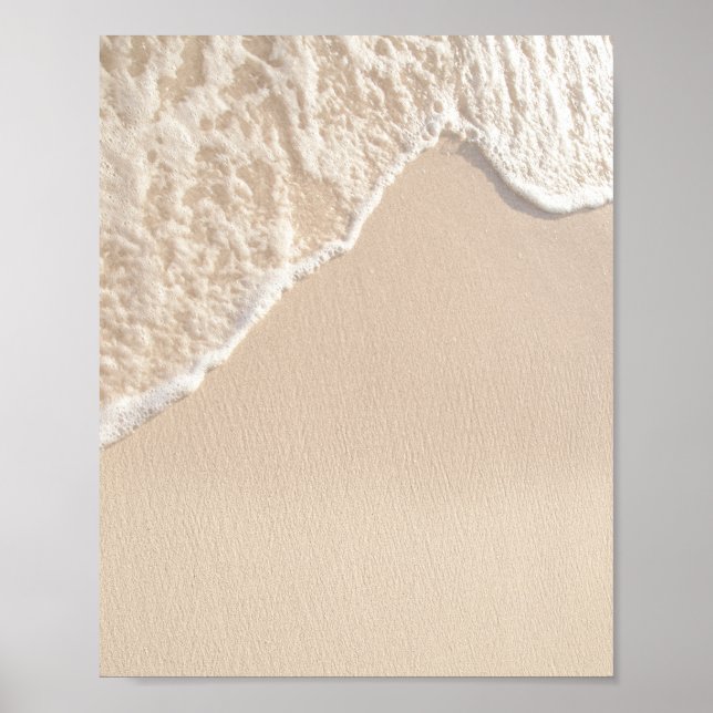 Minimalist Beach Wave Ocean Sand Poster (Front)