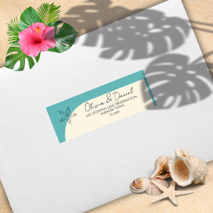 Minimalist Beach Wedding Return Address Label