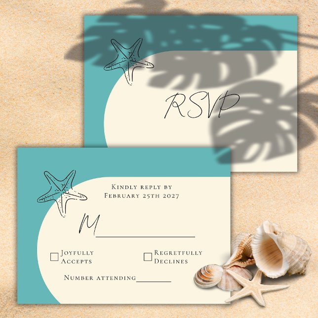Minimalist Beach Wedding RSVP Enclosure Card (Creator Uploaded)