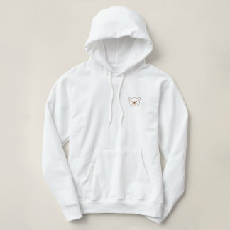 Minimalist Bear Face Hoodie - Cute Line Art
