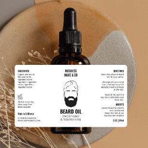 Minimalist Beard Oil Label Mens Product Packaging