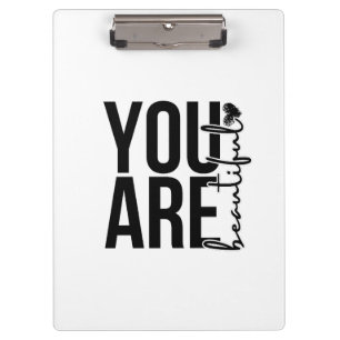 Minimalist “Beautiful” Typography Design – Black  Clipboard