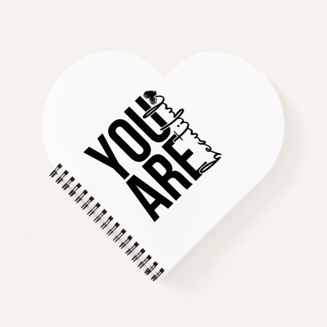 Minimalist “Beautiful” Typography Design – Black  Notebook (Front)
