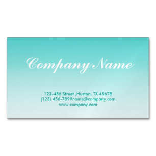 Minimalist beauty cosmetology turquoise teal ombre magnetic business card