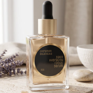 Minimalist Beauty label black and woven gold