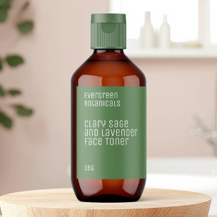 minimalist beauty label - green and white