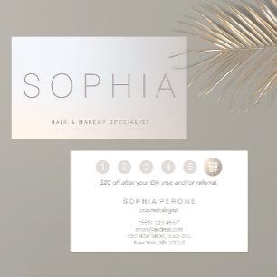 Minimalist Beauty Luminous Silver 6 Punch Loyalty Business Card