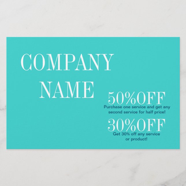 Minimalist beauty makeup artist hair salon teal flyer (Front)