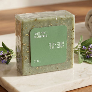 minimalist beauty product label green and white