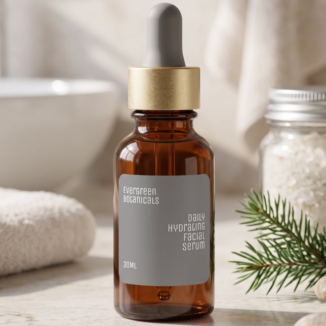 minimalist beauty product label white on grey (Creator Uploaded)