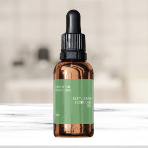 minimalist beauty product label white on sage
