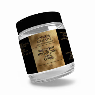 minimalist beauty products label  - black and gold