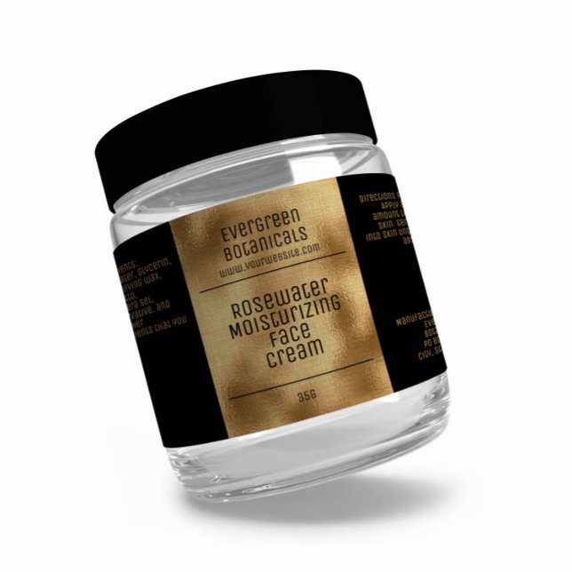 minimalist beauty products label  - black and gold (Creator Uploaded)