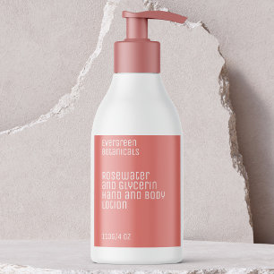 minimalist beauty products label - pink and white