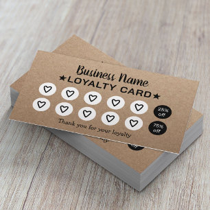 Minimalist Beauty Salon & Spa Rustic Kraft Loyalty Card