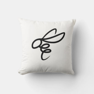 Minimalist Bee Line Art Design – Modern Simple Bee Cushion